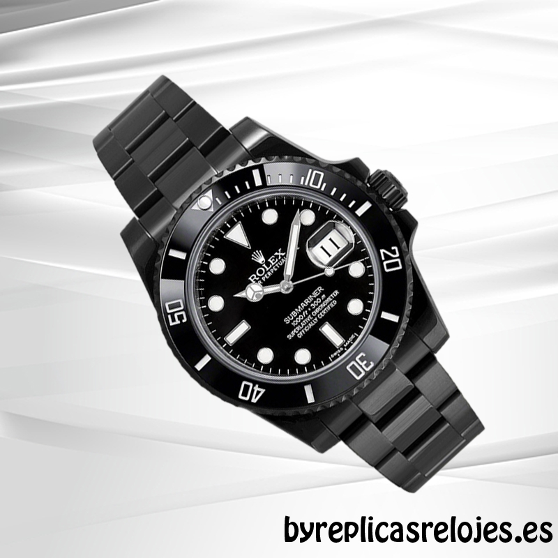 Reloj sumergible Rolex 116610LN, con fondo negro de carátula, fecha y bisel  de cerámica, para hombre.